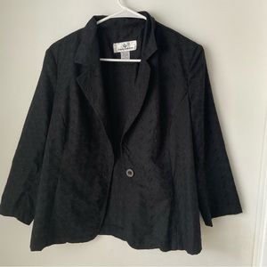 Erin London black blazer paisley size M